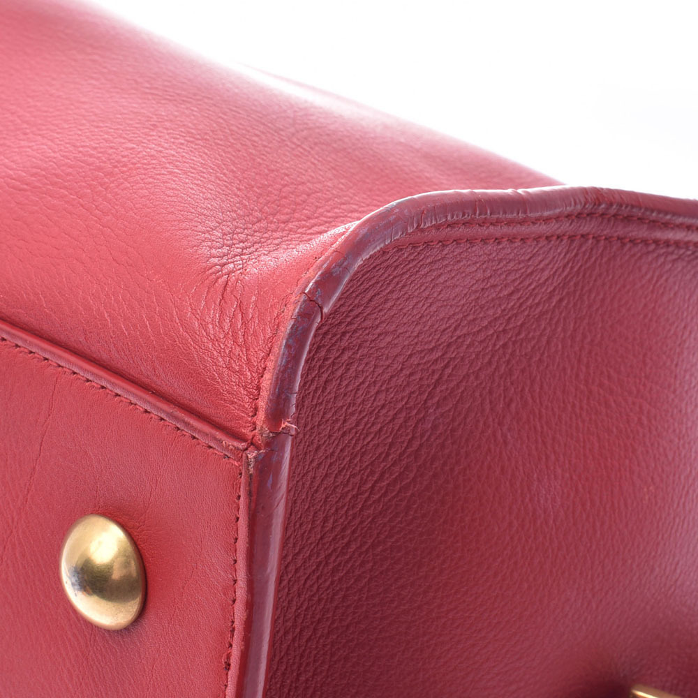 SAINT LAURENT Cabas Y Line Red Calfskin Handbag - Picture 7 of 11